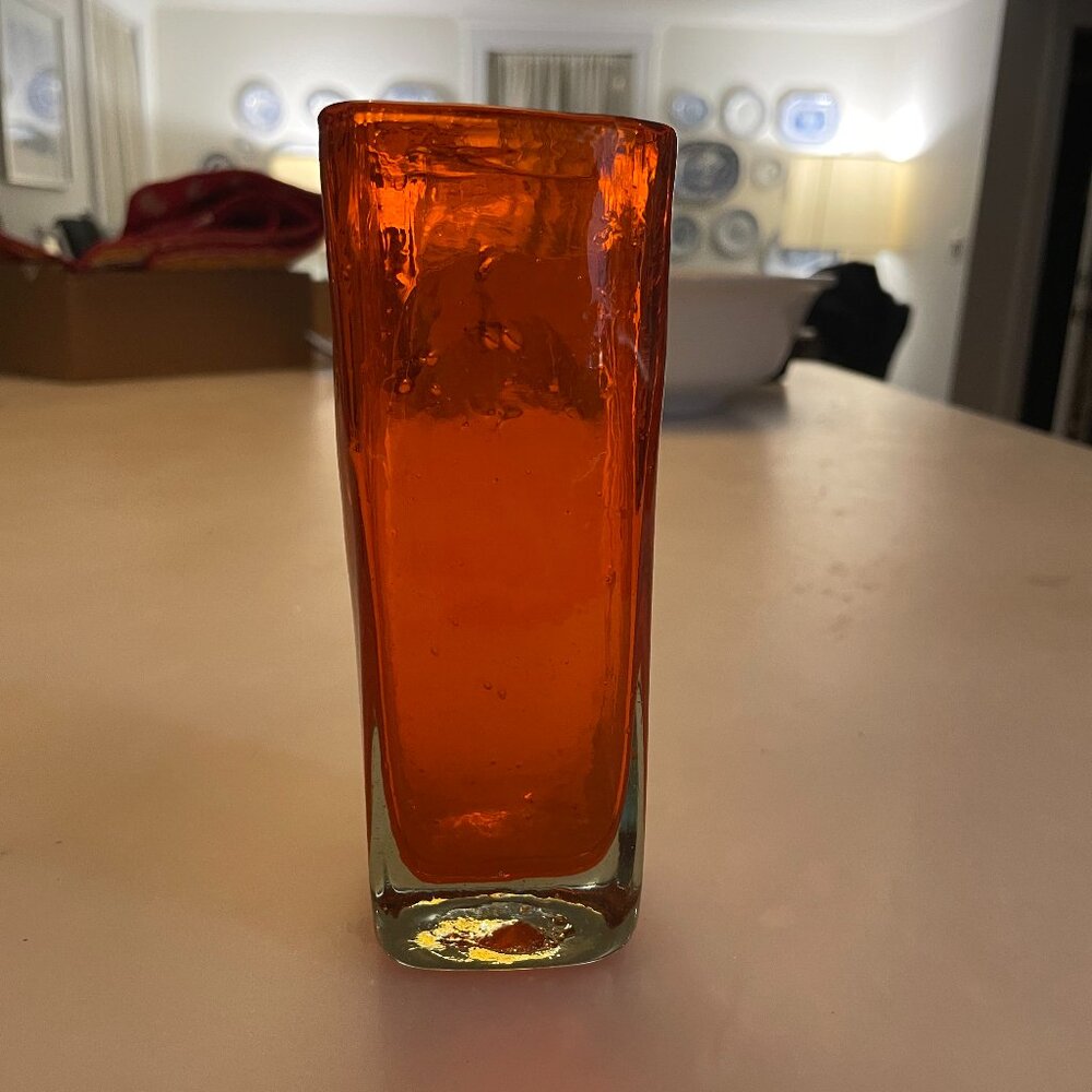 Orange Glass Bud Vase